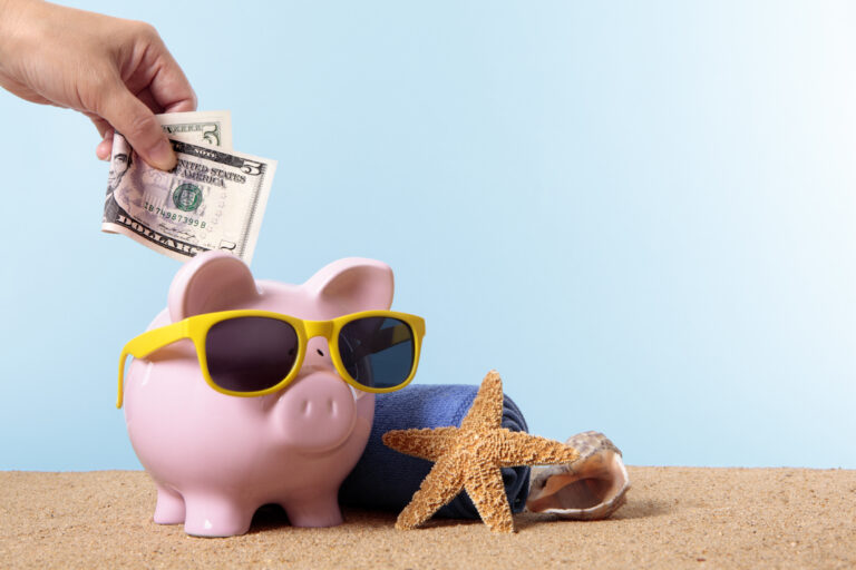 Piggy Bank on beach vacation